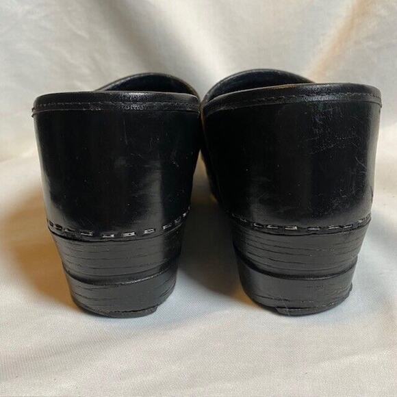 SANITA Black Leather Slip On Womens Size 10.5 EU 41 Chef Nurse Work Shoes Clogs - Picture 5 of 8